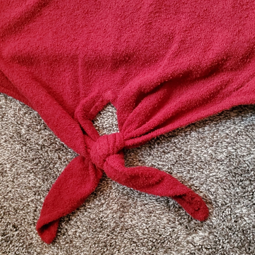 Madewell red front knot tee shirt - Picture 3 of 6